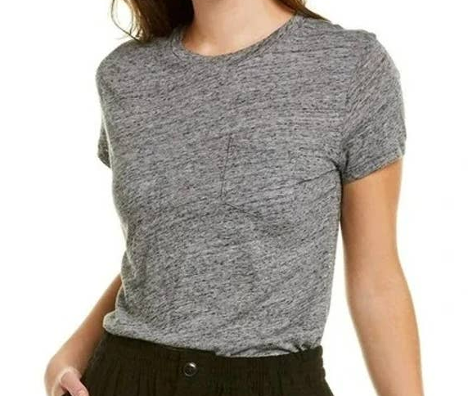 Madewell Ultra Soft Cotton Crew Neck Pocket Tee Size Xxs Heather Pewter Nwt